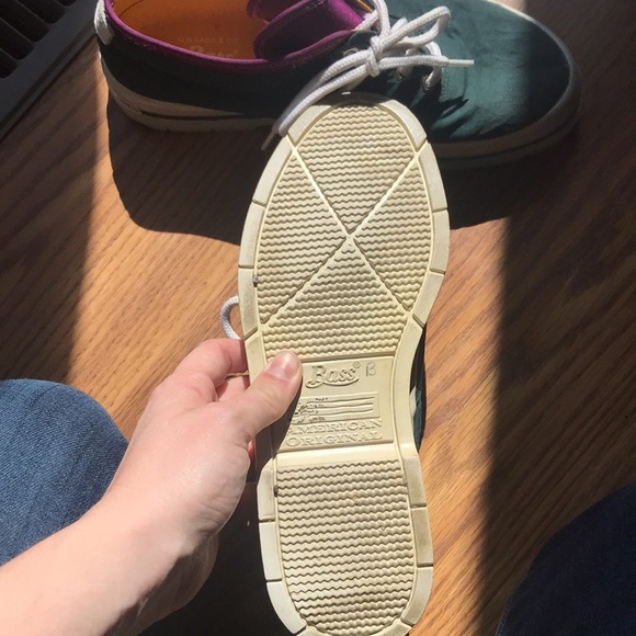 Vintage Rubber Bass Shoes Size 6.5 Women Style GH BASS Green and Purple Classic - Picture 5 of 7